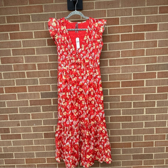 Anthropologie Dresses & Skirts - Anthropologie Red Floral peregrine Maxi Dress